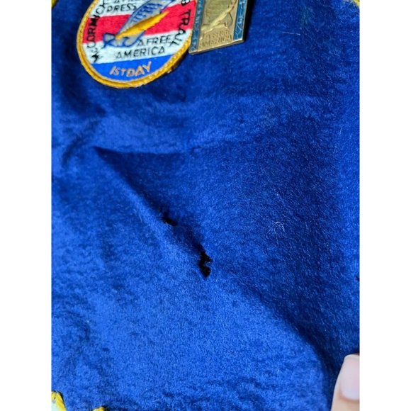 Vintage 1960s Boy Scout Blue wool vest with patches & pins Chicagoland NR! - Picture 6 of 9